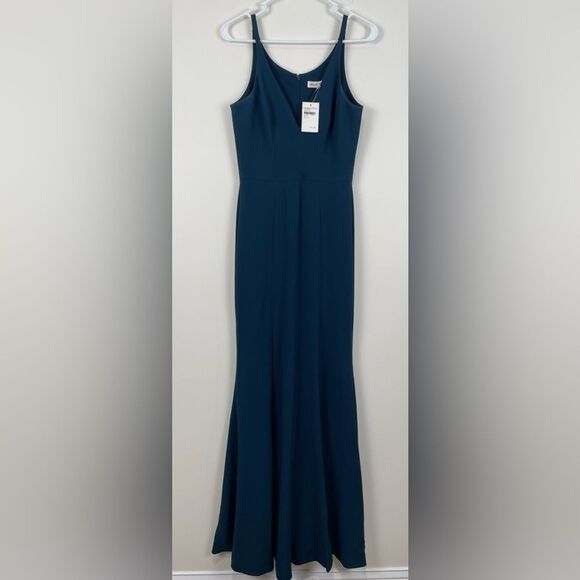 Dress the Population Dress Small Spaghetti Strap Floor-length V-Neck Front Slit - Picture 2 of 7